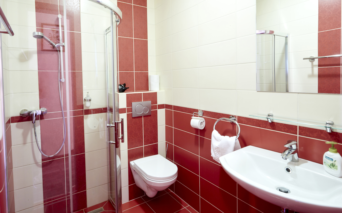 Agancsos Panzió - fürdőszoba, vörös